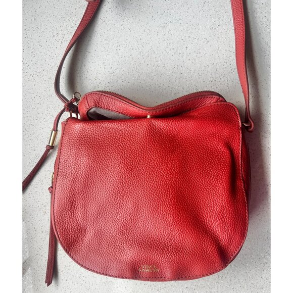 Vince Camuto Red Leather Crossbody Bag With Adjustable Strap - Picture 2 of 16